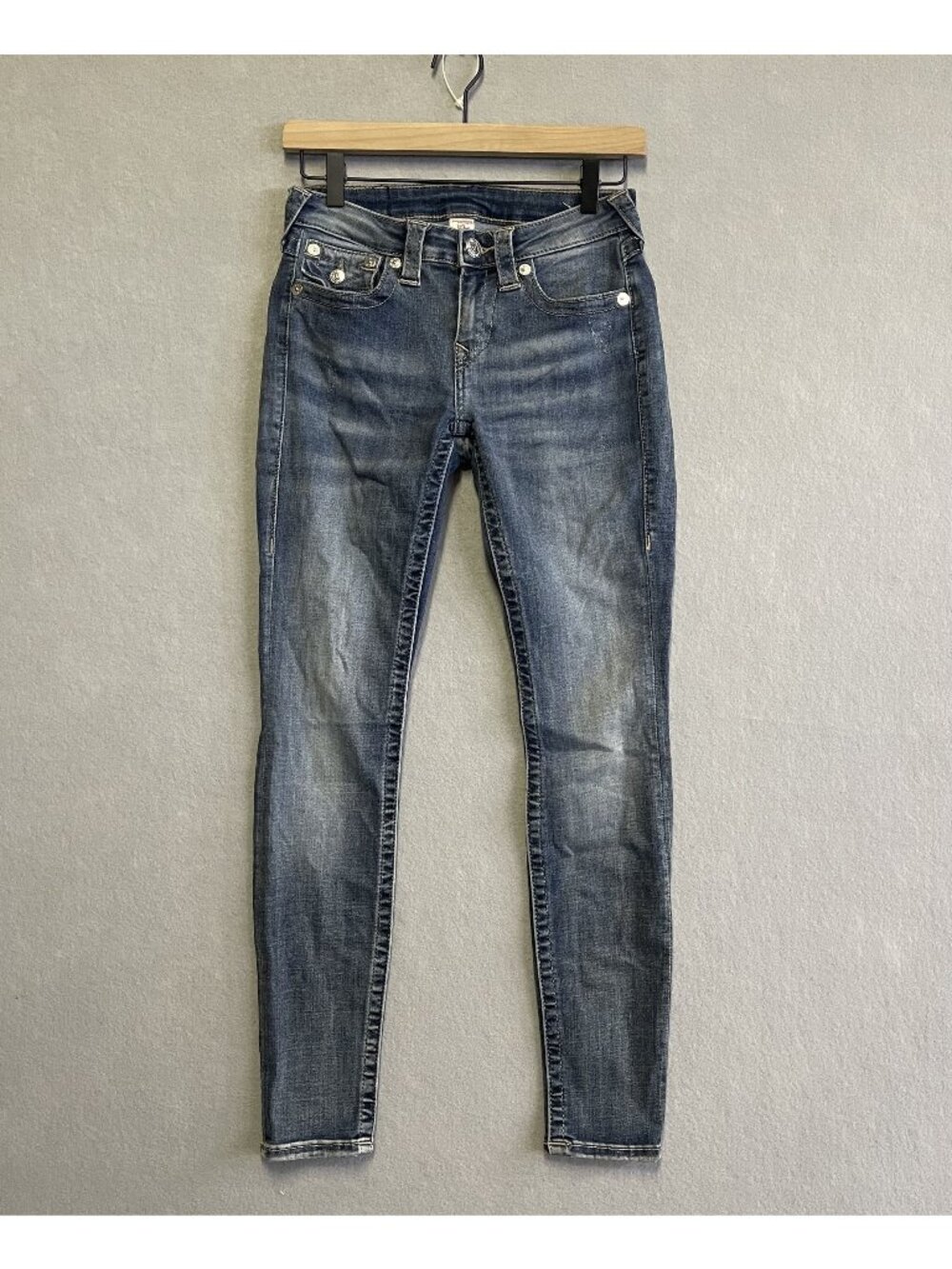 True Religion Womens Skinny Jeans Size 26 Dark Wash Stretch Denim